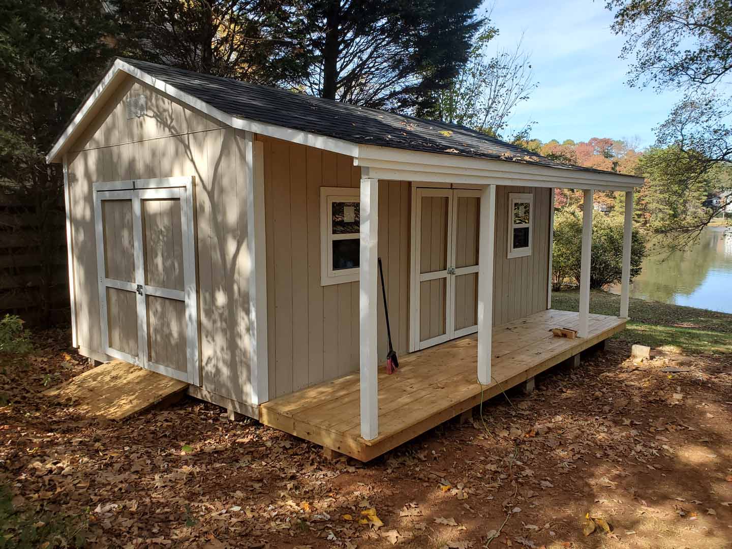 Custom shed built on-site around Lake Norman